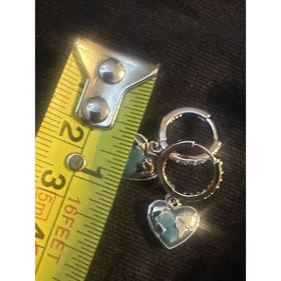 925 Sterling Silver & Enamel Dangle Drop Earrings - Picture 3 of 3